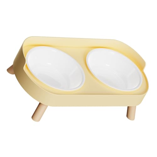 Doppelnapf, erhöhte Haustier-Essstation, spritzwassergeschütztes Design, ergonomische Höhe, Futternapf für Katzen, Wassernapf, Set mit Ständer Doppelnapf, erhöhte Haustier-Essstation, spritzwassergeschütztes Design, ergonomische Höhe, Futternapf für Katzen, Wassernapf, Set mit Ständer von Beimus