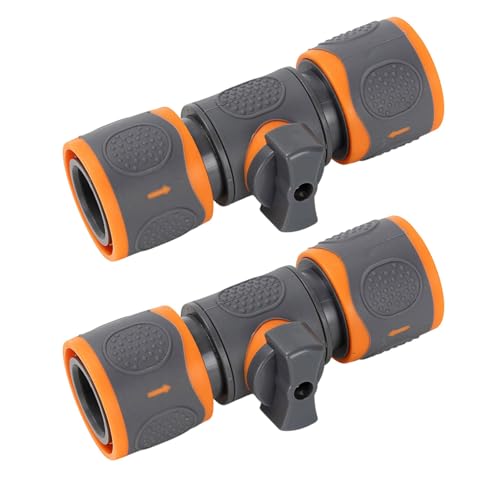 Gartenschlauch-Schnellverbindungsadapter, 2 Stück, ABS-Konstruktion, Doppeldirektionsventile für Outdoor-Wasserwerkzeuge, 2 x verschleißfeste Gartenwasseranschlussventile von Beimus