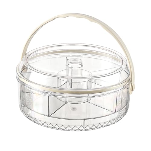 Mehrzweck-Serviertablett mit abnehmbarem Deckel, unterteilten Fächern und zentraler Dip-Schüssel für unterhaltsame Veranstaltungen, effektiver versiegelter Snack-Organizer mit Deckel von Beimus