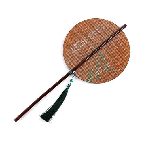 Runder faltbarer Handventilator, tragbar, kompakt, kühlend, zusammenklappbar, antike Bambus-Fächer mit langem Griff, Geschenk, Bambus Runder faltbarer Handventilator, tragbar, kompakt, kühlend, zusammenklappbar, antike Bambus-Fächer mit langem Griff, Geschenk, Bambus von Beimus