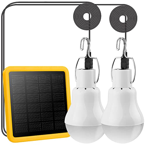 Beinhome Solarlampen für Außen 130Lumen 800mAh mit Solarpanel,Portable Solar LED Glühbirne,3,5m USB Kabel,Campinglampe Solar Laterne Hängelampe für Innen Außen Camping Wandern Gartenhaus Hühnerstall von Beinhome
