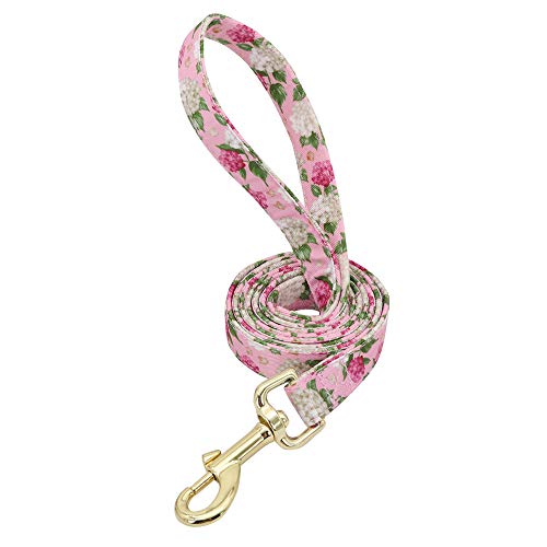 Beirui Hundeleine mit Blumenmuster, für kleine, mittelgroße und große Hunde, robust, Polyester, leicht, 150 cm, Hellrosa von Beirui