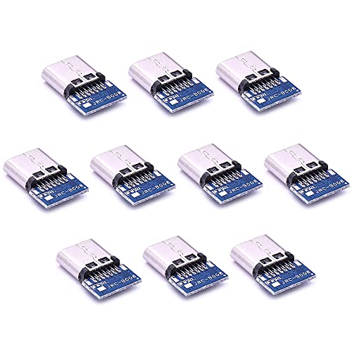BeisDirect 10 Stück Micro USB 2.0 Typ C Stecker 14 Pin Buchse Buchse durch Löcher PCB 180 Vertikale Abschirmung USB von BeisDirect