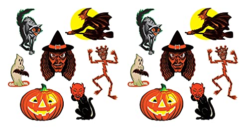 Beistle 00429 Vintage Halloween Classic Cutouts 14 Stück, Papier, Mehrfarbig Beistle 00429 Vintage Halloween Classic Cutouts 14 Stück, Papier, Mehrfarbig von Beistle