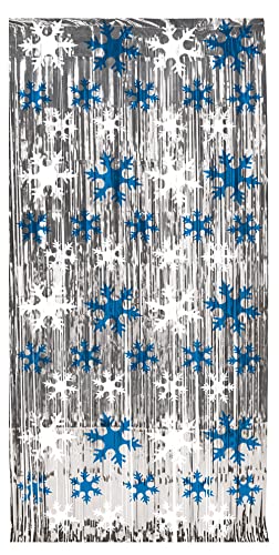 Beistle 1-Pack Schneeflocke 1-lagig Flammwidriger Gleam 'N Vorhang, 8-Fuß durch 3-Fuß von Beistle