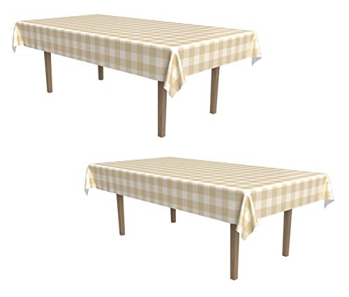 Beistle 2 Stück rechteckige Kunststoff-Tischdecken für Urlaub und Alltag, Party, Herbst, Thanksgiving-Dekorationen, 137,2 x 274,3 cm, BeigeCremefarben Beistle 2 Stück rechteckige Kunststoff-Tischdecken für Urlaub und Alltag, Party, Herbst, Thanksgiving-Dekorationen, 137,2 x 274,3 cm, BeigeCremefarben von Beistle