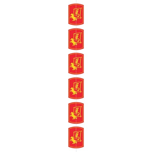 Beistle 2026 Year of the Horse Icon Stringer, 9 Icons, dekorative hängende Girlande mit weißer Schnur und farbiger Einsatzkarte, 2 Stück von Beistle