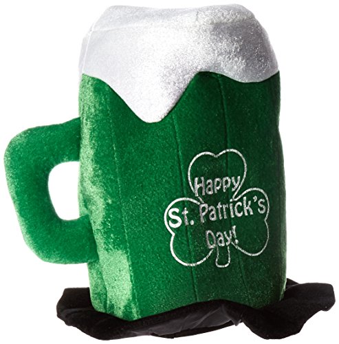 Beistle Plüsch St. Patrick's Day Bierkrug Hut, Stoff, grün/weiß/schwarz, Einheitsgröße von Beistle
