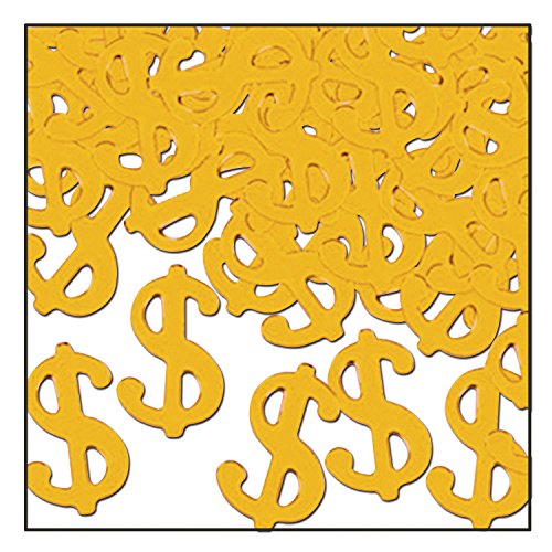 Beistle 50639-GD $ Silhouette Metallic Plastic Confetti Casino-Geschirr, Gelddekorationen, Kunststoff, gold von Beistle