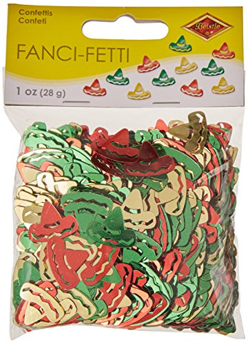 Beistle 57816 Metallisches Kunststoff-Konfetti für Fiesta Sombrero Cinco De Mayo Mexikanisches Themen-Tischdekoration, Partyzubehör, Mehrfarbig, One Size von Beistle