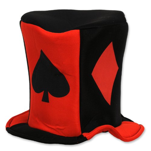 Beistle 60311 Casino-Karten-Anzug-Stoffmütze, 1 Stück, Fabric, Schwarz Rot von Beistle