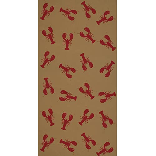 Beistle 61 cm x 152 cm nautisches Thema Hummerdruck Kraftpapier Tischrolle Luau Party Tischdecken Braun/Rot von Beistle