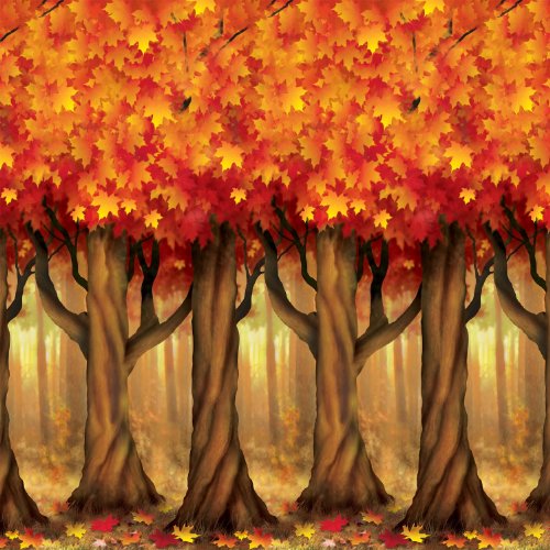Beistle 90022 Partyzubehör (1 Stück) Herbstbäume Hintergrund, Kunststoff, Nicht zutreffend von Beistle