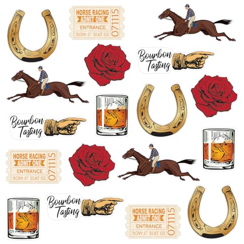 Beistle Mini-Pferderennen-Party-Dekorationen, Pferderennen, 7,6-19,1 cm, Mehrfarbig, 18 Stück von Beistle