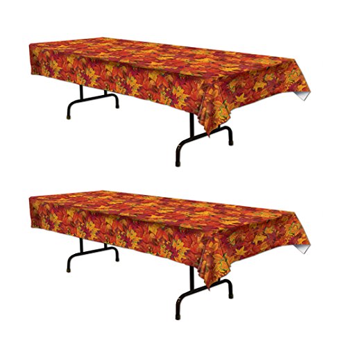 Beistle S90018AZ2, 2 Piece Fall Leaf Tablecovers, 54'' x 108'' von Beistle