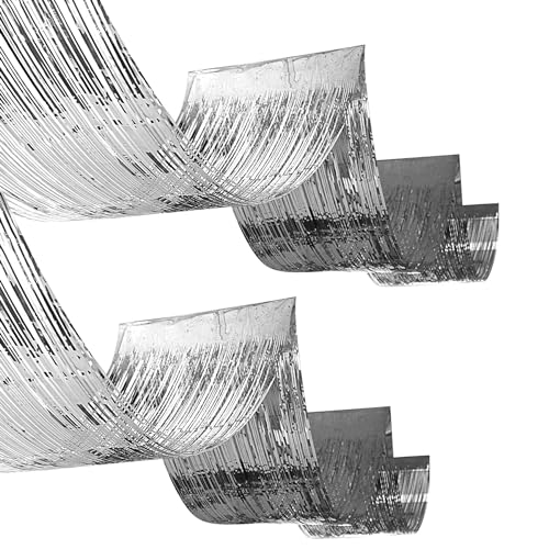 Beistle Silber Metallic Deckenschlangen - 2 Pack Fransen Party Dekorationen für Geburtstage, Silvester, Hochzeiten, Jubiläen und Feiern, schimmernde Folie mit Klebeband zum Aufhängen, 49,5 cm x 16 ' Beistle Silber Metallic Deckenschlangen - 2 Pack Fransen Party Dekorationen für Geburtstage, Silvester, Hochzeiten, Jubiläen und Feiern, schimmernde Folie mit Klebeband zum Aufhängen, 49,5 cm x 16 ' von Beistle