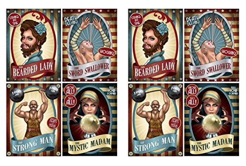 Beistle Vintage Circus Poster Cutouts (8 Stück), 38,7 cm, mehrfarbig von Beistle