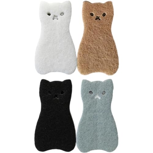 4pcs / Set Sink Nette Katze Dish Sponge Scrubber für Abwasch, Geschirrtuch Scrubber von Beito