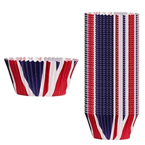 Beito 50pcs Union Jack Cupcake Fälle, Cupcake -Fälle, Krönungsdekorationen, Party Mini Back Muffin Cupcake Case König Charles III Krönung Cupcake Cases Dekoration für König Charles The Third Street von Beito