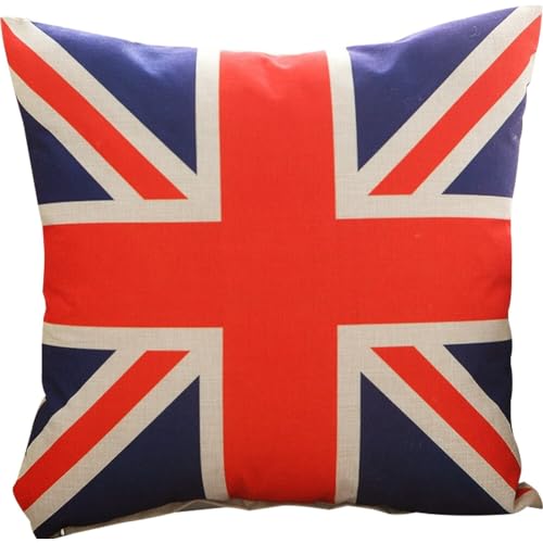 Der Union Jack Britische Flagge Baumwolle Leinen Platz Dekorative Werfen Kopfkissenbezug Kopfkissenbezug 18"X18" von Beito