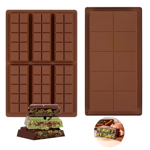 Beiyan 2 Stück Schokoladenform Silikon, Silikonform Schokolade, Dubai Schokolade Form, Schokoladen Form Silikon, Schokoladentafel Form für Schokolade Praline Süßigkeiten Beiyan 2 Stück Schokoladenform Silikon, Silikonform Schokolade, Dubai Schokolade Form, Schokoladen Form Silikon, Schokoladentafel Form für Schokolade Praline Süßigkeiten von Beiyan