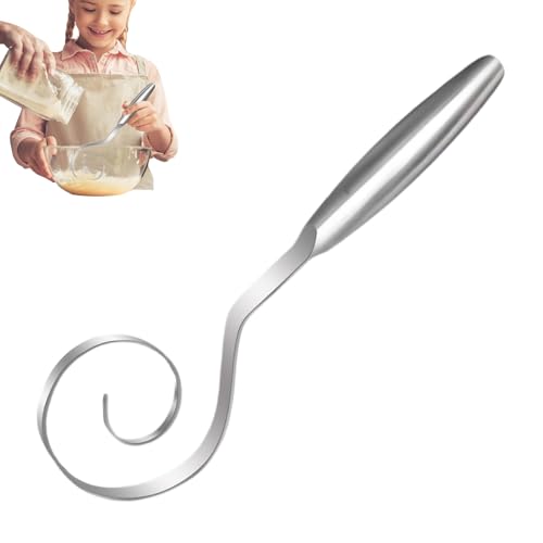 Beiykhera Dänischer Teigschneebesen - Edelstahl Brotschneebesen Küchenhelfer,Teig Ei Handmixer für Sauerteig Gebäck Pizza Gehen Backen | Haushaltsküche von Beiykhera