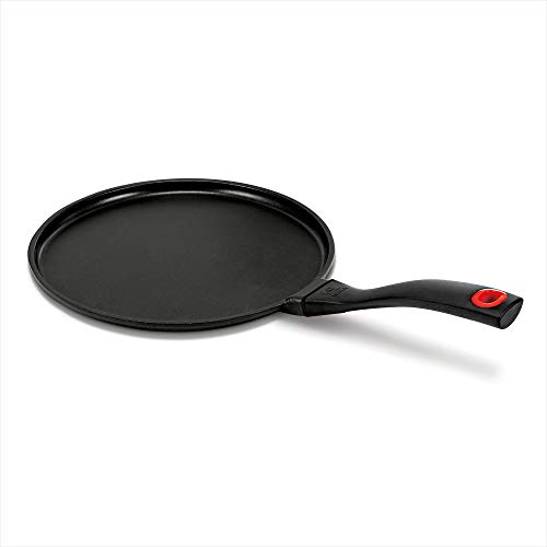 Beka Crepes pfanne induktion, Pancake Pfanne antihaft 25 cm, aus Aluguss, mit hitzeabweisendem Griff aus Kunststoff, schwarz, Energy Kollektion von Beka