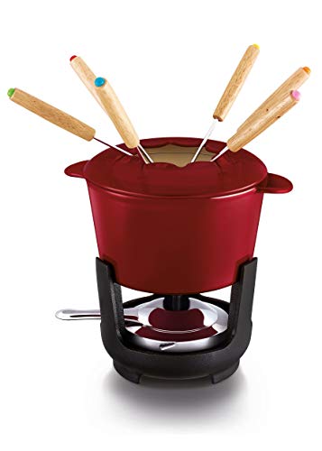 Beka Arome Fondue, Gusseisen Emailliert, 15 cm, Rot, Fonduetopf für 4 bis 6 Personen, Induktiongeeignet, 15.5 cm von Beka