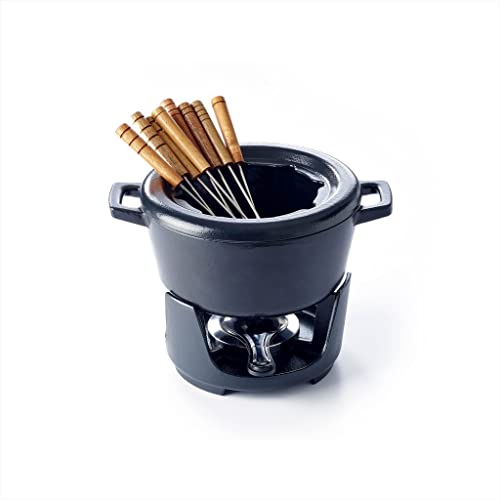 Beka Nori Schwarz Fondueset 2l Rund Gusseisen8 Forks Included von Beka