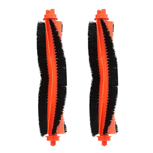 BekabA Packung mit 2 Hauptbürsten für Xiaomi Series S12 / S10EU mit einer Länge von 18,8 cm, orangefarbene Ersatzbürsten, Ersatzset für Staubsaugerroboter, Serie Mop 2S / P / Pro / Pro / Vacuum Mop von BekabA
