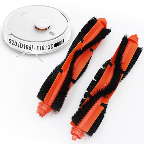 Packung mit 2 Hauptbürsten für Xiaomi Vacuum S20 (D106), Länge: 17,5 cm, 2 Ersatzbürsten, Ersatz-Set für Staubsauger Roboter 3C/E10/Mijia Vacuum Mop 3C (C103)/3C Plus (B112) von BekabA
