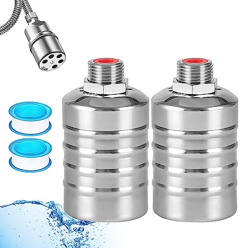 2 Stück Schwimmerventil 3/4 Zoll, Edelstahl Schwimmkugelhahn Automatisches Wasserstandsregelventil mit 2 Dichtungsband für Wassertank, Wassertürme Pools (Typ A, 3/4 Zoll) von Bekasa