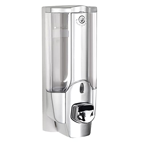 Bekasa Seifenspender Wandbefestigung, Pumpspender Desinfektionsmittelspender Klein Spülmittelspender für Badezimmer Dusche Arbeitsplatte (Silver,1) von Bekasa