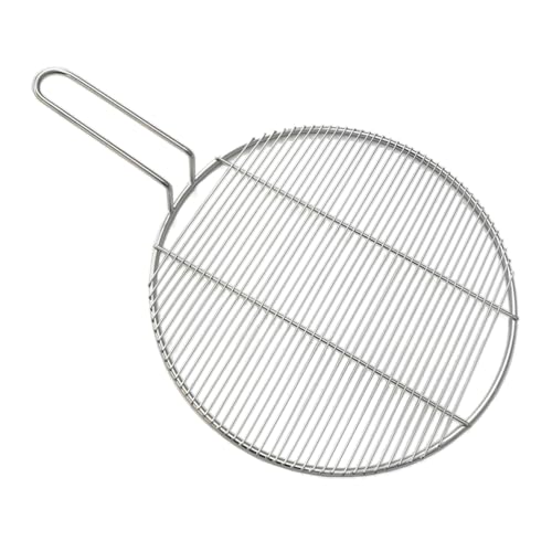 Grillrost Rund mit Griff, 39 Stützstangen 40cm Edelstahl Grillrost Grillroste Ersatz Kugelgrill Robust & Rostfrei BBQ Ersatz Grillnetz von Bekasa