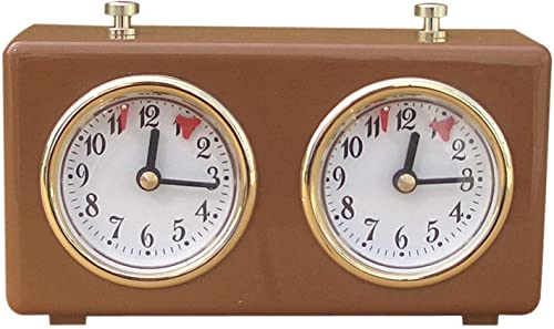 Schachuhr Timer, Schachuhren Analog Mechanischer Countdown Schachuhr Mechanisch, Analog Chess Clock, Professionelle Schachuhr, Internationaler Holz Wettbewerb Timer für Turnier Brettspiel (Khaki) von Bekasa