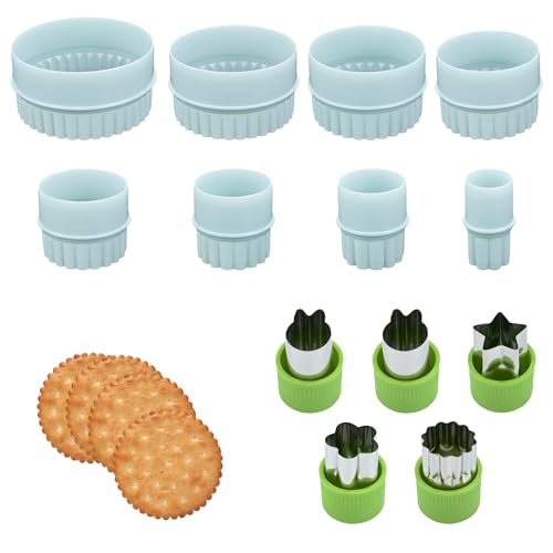 Bekecidi 13 Teiliges Ausstechformen Set zum Backen, Rundes Keksausstecher Set in Hasen, Blumen und Sternform Scones Ausstechformen aus PP Edelstahl für Professionelles Backen zu Hause von Bekecidi