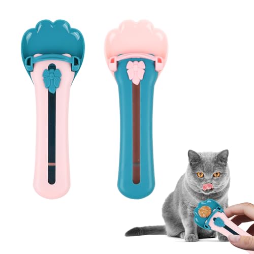 Bekecidi 2 x Leckerlis-Löffel für Katzen – ergonomisches Katzenfutterwerkzeug für Nassfutter, Snacks und Streifen, Katzenkrallenlöffel von Bekecidi