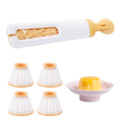 Bekecidi 4 Stück Puddingformen und 1 Stück Rollschneider zur Spitzenherstellung, Puddingform mit Deckel Pudding Backform Gelee Formen DIY Form für Zuhause und Küche von Bekecidi