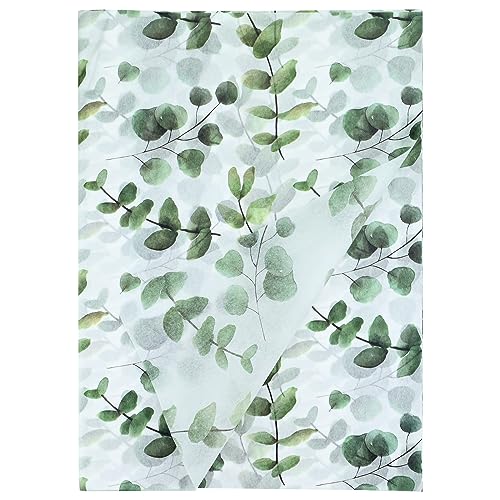 Bekecidi 50Pcs Grüne Blätter Tissue Papierblätter, 13,8x19,7in Botanische Gedruckte Blattpapier, Tissue Papier Schüttung zum Wickeln von Geschenken Geburtstag Festival Hochzeitsverpackung DIY Handwerk von Bekecidi