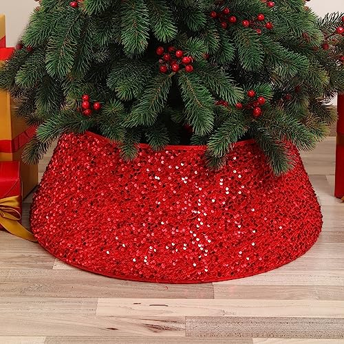 Bekecidi Weihnachtsbaum Rock Weihnachtsbaum Kragen Rot Glitzernd Weihnachtsbaum Sockelabdeckung Weihnachtsbaum Ring dekorativ für Urlaub Zuhause Party Dekoration Ornamente, 40 x 60 x 20 cm Bekecidi Weihnachtsbaum Rock Weihnachtsbaum Kragen Rot Glitzernd Weihnachtsbaum Sockelabdeckung Weihnachtsbaum Ring dekorativ für Urlaub Zuhause Party Dekoration Ornamente, 40 x 60 x 20 cm von Bekecidi