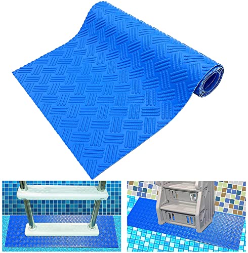 Bekeify Schwimmleitermatte 23×90cm Pool Leiter Matte Schwimmbadzubehör Anti Rutsch Leitermatte rutschfeste Textur PVC Schwimmbadleiter Pad Poolleiterschutz für Schwimmbad Liner und Treppen Schutz von Bekeify