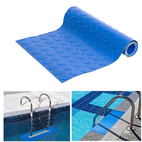 Bekeify Schwimmleitermatte 23×90cm Pool Leiter Matte Schwimmbadzubehör Anti Rutsch Leitermatte rutschfeste Textur PVC Schwimmbadleiter Pad Poolleiterschutz für Schwimmbad Liner und Treppen Schutz von Bekeify