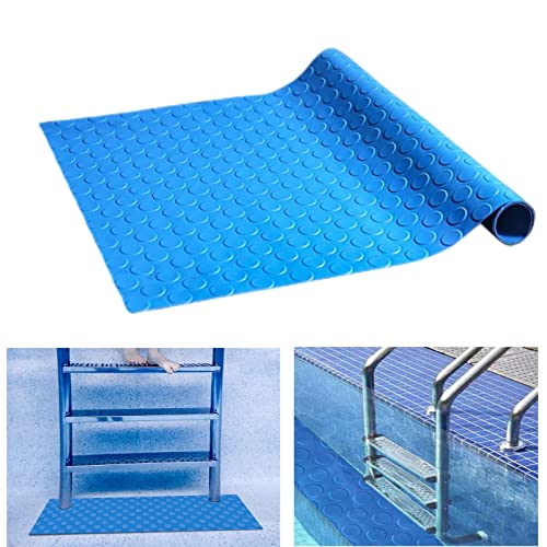 Bekeify Schwimmleitermatte 23×90cm Pool Leiter Matte Schwimmbadzubehör Anti Rutsch Leitermatte rutschfeste Textur PVC Schwimmbadleiter Pad Poolleiterschutz für Schwimmbad Liner und Treppen Schutz von Bekeify