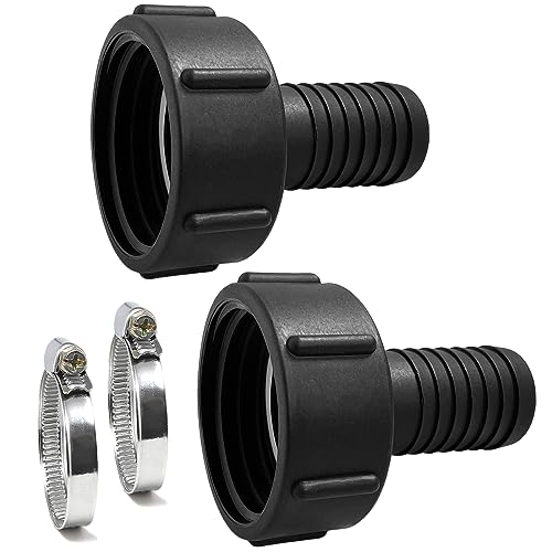2 Stück IBC Adapter S60x6 auf Schlauchtülle, IBC Tank Adapter S60x6 (60mm) Innengewinde auf Tülle 1 1/4''(32mm) Gartenschlauch Adapter Tankschlauchadapter Auslaufstutzen Auslaufhahn IBC Tank Zubehör von Bekindpro