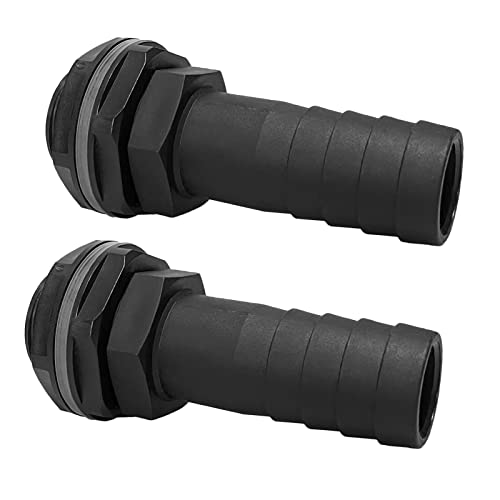 2 Stück Regentonnendurchführung 1 Zoll Außengewinde mit Schlauchtülle 25mm (1 Zoll) Schlauchanschluß, Tankverschraubung Tankdurchführung mit Tülle und Dichtung für Regentonne, Wassertanks, Zisternen von Bekindpro