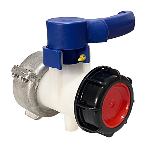 IBC Container Klappenhahn DN50 75mm zu S60x6, IBC Tank Adapter Auslass Regelventil 75mm IG auf S60x6 (60mm) AG, IBC Absperrhahn Auslaufhahn IBC Tank Zubehör für IBC Tank Container Wassertank von Bekindpro