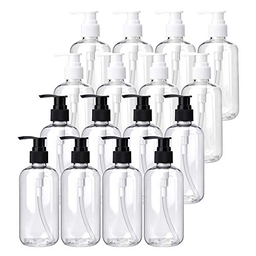 Bekith 16 Stück Kunststoff Seifenspender 240ml Pumpspender aus Kunststoff Leerflasche Flüssigseifenspender Nachfüllbarer Behälter für Shampoo Handseife Duschgel Kochsoßen Lotionen von Bekith