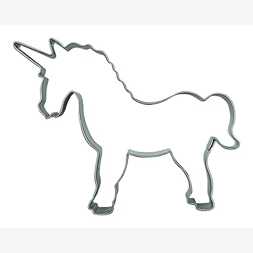 BekkiB 3467 - Keksausstecher Einhorn - 7 cm - Ausstecher Unicorn für Kekse - Ausstechform aus Edelstahl von BekkiB