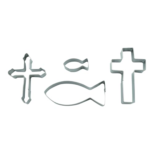 BekkiB - 4-er Set Ausstecher "Christlich" - Spülmaschinengeeignete Ausstechformen aus Edelstahl - Perfekt für Plätzchen & Tortendeko - 998501 von BekkiB