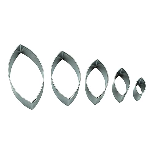 BekkiB 5er-Set Ausstecher Set "Oval" - Edelstahl Ausstechformen in 5 Größen - Terrassenform für Plätzchen, Kekse, Linzer Augen - Spülmaschinengeeignet - 7760 von BekkiB